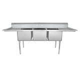 Empura ESD31824LR18 - Sink, 94"W X 29.5"D X 44.25"H, (3) Compartment