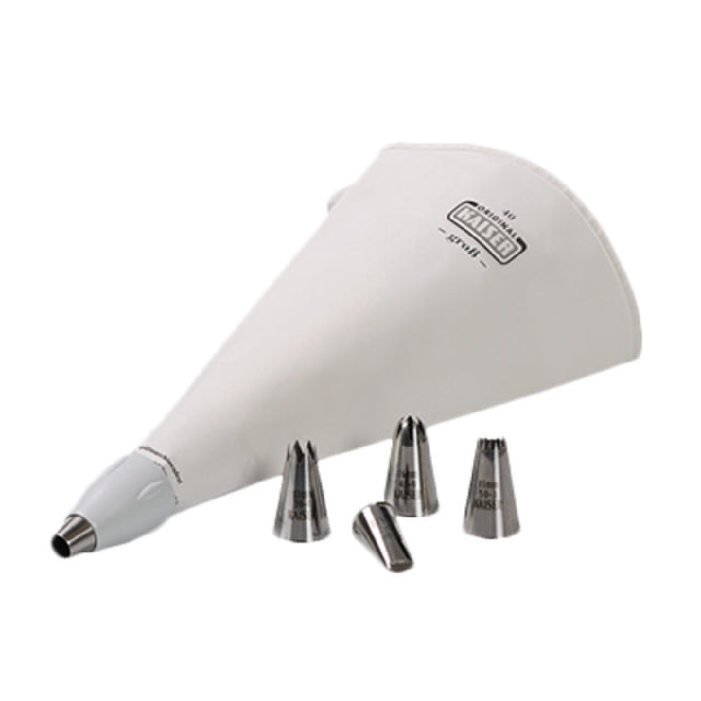 BauscherHepp 23.0066.6150 Professional Icing Bag Set 7 Piece Set Includes: (1) 15-3/4"L Boil-proof Cotton Bag