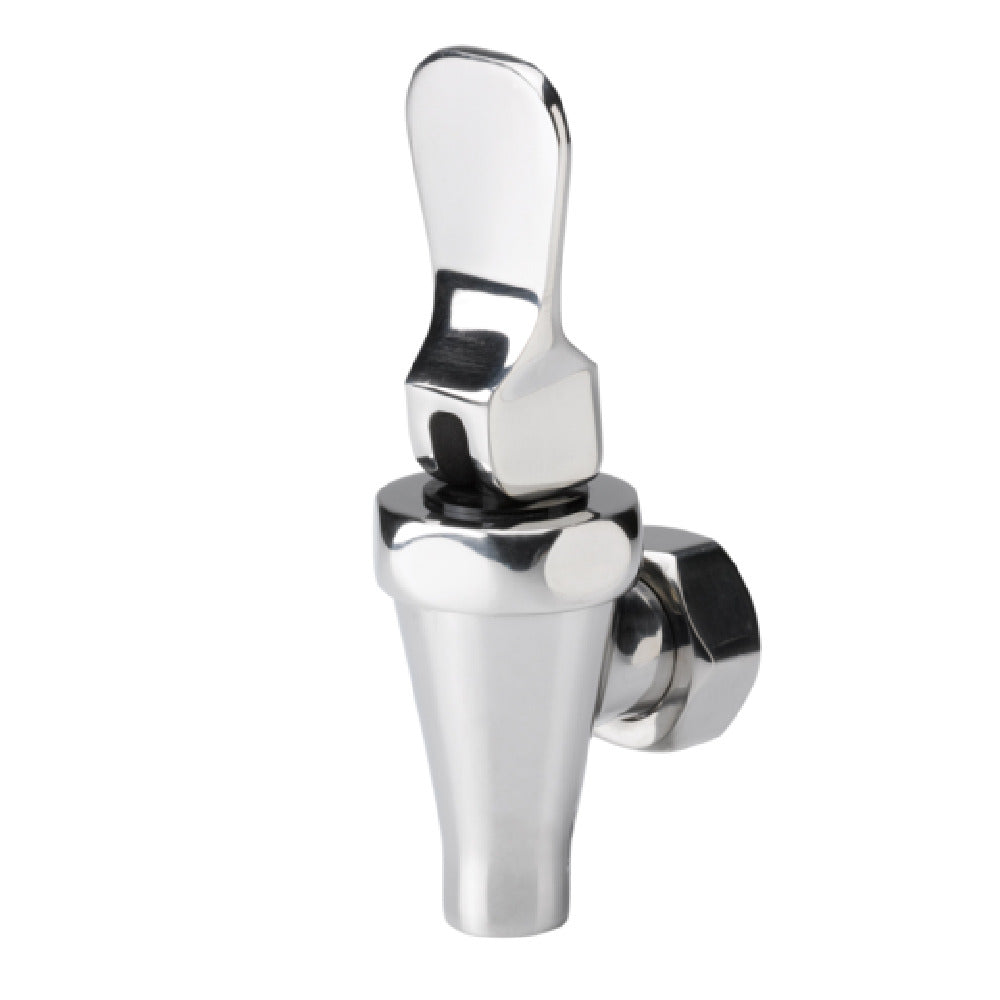 Service Ideas 140310 Ellipse Elite Beverage Dispenser Spigot 1-1/32" 14 UNC Polished Finish