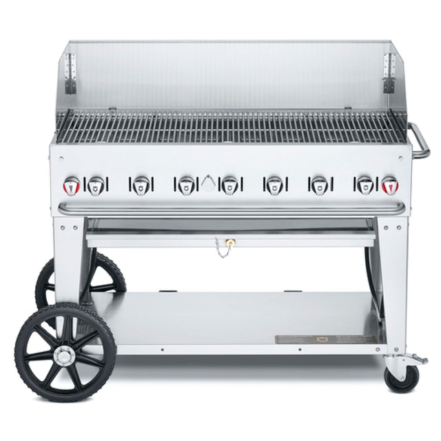 Crown Verity CV-MCB-48-SI-BULK-WGP Mobile Outdoor Charbroiler LP Gas 46" X 21" Grill Area