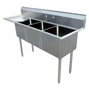 Omcan 43764 (43764) Pot Sink (3) 18" Front To Back X 18" Wide X 11" Deep Bowls
