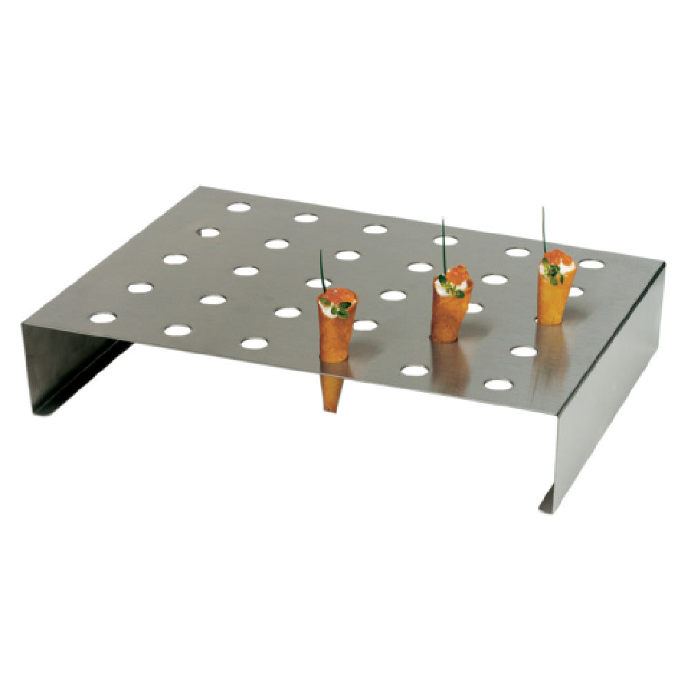 JB Prince R500 Buffet Stand 15-8/9"L X 11-1/4"W X 3H Holds (30) Cones Or Flutes
