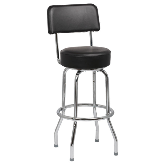 Royal ROY 7715 B - Swivel Bar Stool, Upholstered Back And Seat, Open Back