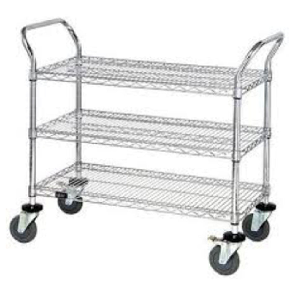 Quantum WRC-1836-3 Utility Cart 36"W X 18"D X 37-1/2"H (3) Wire Shelves
