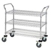 Quantum WRC-1836-3 Utility Cart 36"W X 18"D X 37-1/2"H (3) Wire Shelves