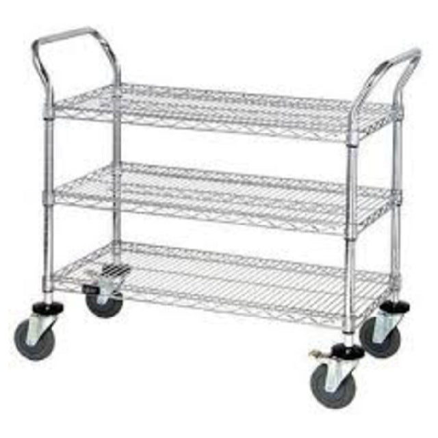 Quantum WRC-1836-3 Utility Cart 36"W X 18"D X 37-1/2"H (3) Wire Shelves