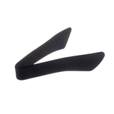 A pair of black silicone heat safe tongs with a minimalist, seamless design, shown on a white background. The tongs have smooth, rounded edges and lack any visible metal parts or grips, giving them a sleek, modern appearance.
