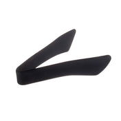 A pair of black silicone heat safe tongs with a minimalist, seamless design, shown on a white background. The tongs have smooth, rounded edges and lack any visible metal parts or grips, giving them a sleek, modern appearance.