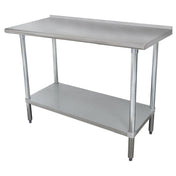 Advance Tabco SFLAG-304-X Special Value Work Table 48"W X 30"D 16 Gauge 430 Stainless Steel Top With 1-1/2"H Rear Up-turn