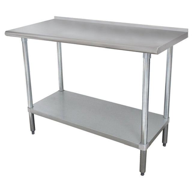 Advance Tabco SFLAG-304-X Special Value Work Table 48"W X 30"D 16 Gauge 430 Stainless Steel Top With 1-1/2"H Rear Up-turn
