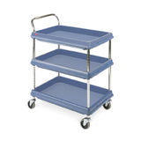 Metro BC2030-3DMB - Quick Ship - Deep Ledge Utility Cart, 3-tier With Open Base, 32-3/4"W X 21-1/2"D X 41"H