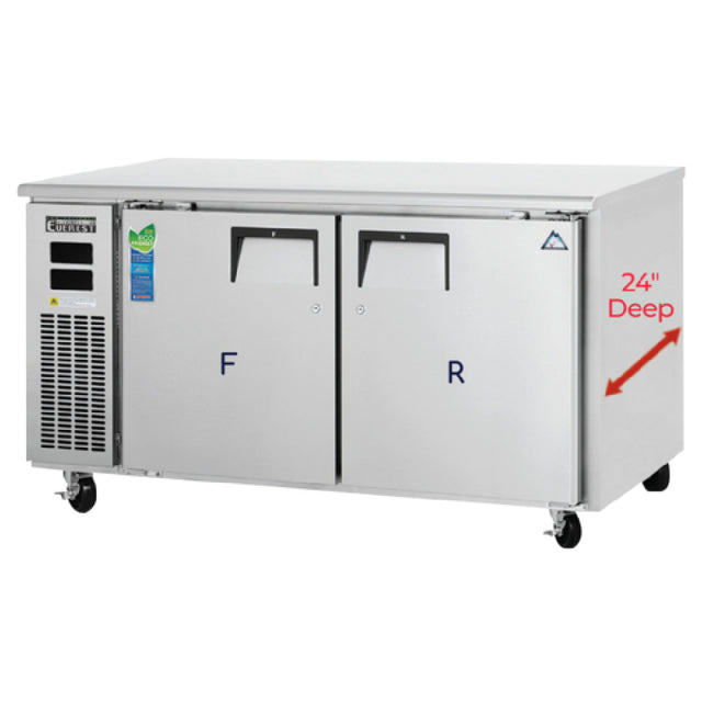 Everest Refrigeration ETRF2-24 Undercounter/Worktop Dual Temperature Refrigerator/Freezer Combo