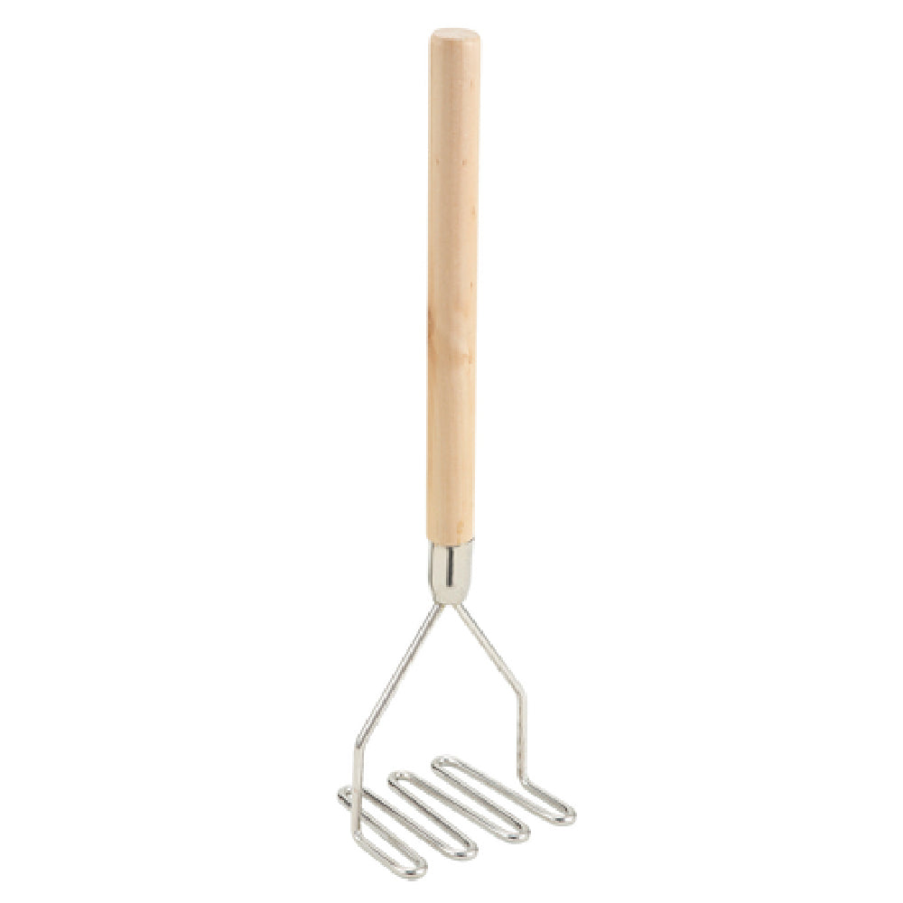 Winco PTM-18S Potato Masher 4-1/2" Square 17-3/4" Wood Handle