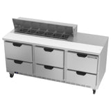 Beverage Air SPED72HC-12-6 Sandwich Top Refrigerated Counter Three-section 72"W