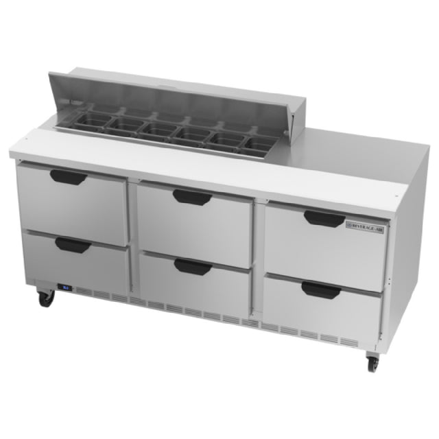 Beverage Air SPED72HC-12-6 Sandwich Top Refrigerated Counter Three-section 72"W