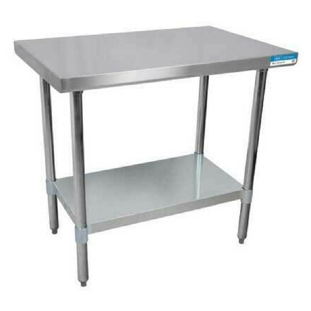 BK Resources QTT-6036 Work Table 60"W X 36"D X 34-3/4"H 14/304 Stainless Steel Top Reinforced With (3) 5" C Channels