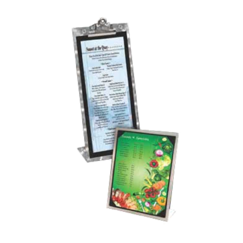 Menu Solutions MTPIX-414_SWIRL Table Tent Holds 4-1/4" X 14" Insert Single Panel