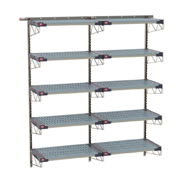 Metro SW-2172S4-85-5TIER - SmartWall Life Tall Wall Shelving Kit, Double-wide, Five-tier