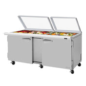 Turbo Air PST-72-30-N-GL PRO Series Mega Top Sandwich/Salad Prep Table With Glass Lid