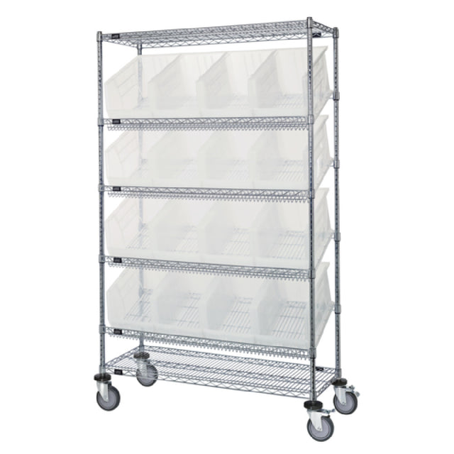 Quantum WRCSL6-74-2448-953CL Slanted Shelf Cart 48"W X 24"D X 80"H 1200 Lbs. Load Capacity