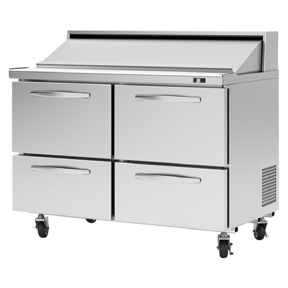 Turbo Air PST-48-D4-N PRO Series Sandwich/Salad Unit Two-section Rear Mount Self-contained Compressor