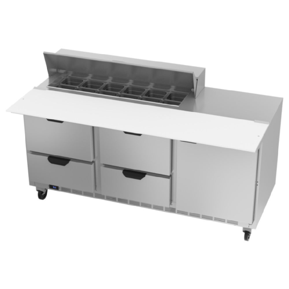 Beverage Air SPED72HC-12C-4 Sandwich Top Refrigerated Counter Three-section 72"W
