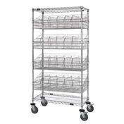 Quantum A4BSK-18362C Wire Basket Cart 36"W X 18"D X 69"H 1200 Lbs. Capacity