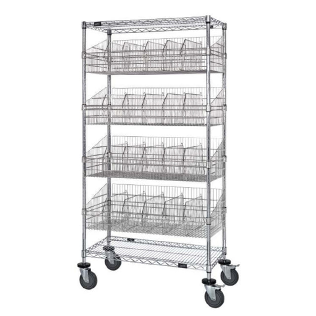 Quantum A4BSK-18362C Wire Basket Cart 36"W X 18"D X 69"H 1200 Lbs. Capacity