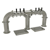 Glastender PB-6-MF Pipe Bridge Draft Dispensing Tower Countertop (6) Stainless Steel Faucets (handles Not Included)