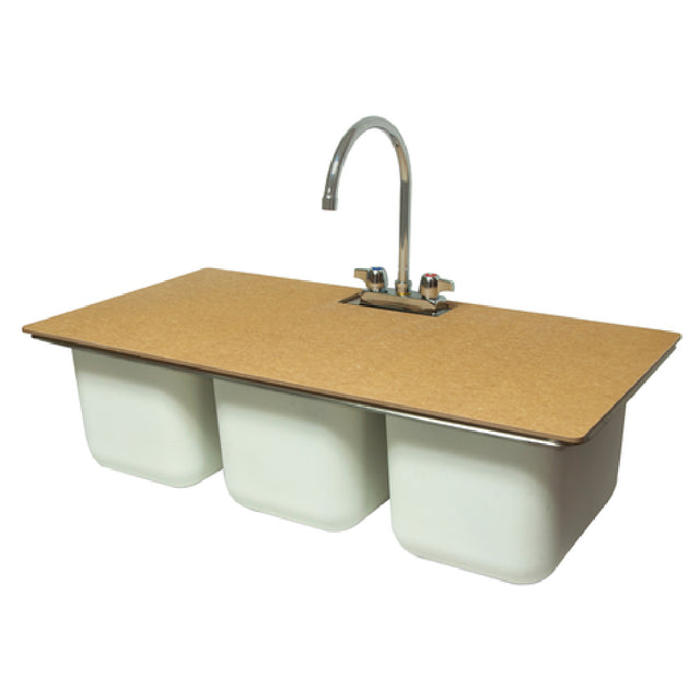 BK Resources SC-3-1014C Sink Cover Nduralite For 3-compartment Sinks With 10" X 14" Bowls