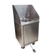 BK Resources MHS-2424-H-DM Handwash Sink Mobile Hot Water Only