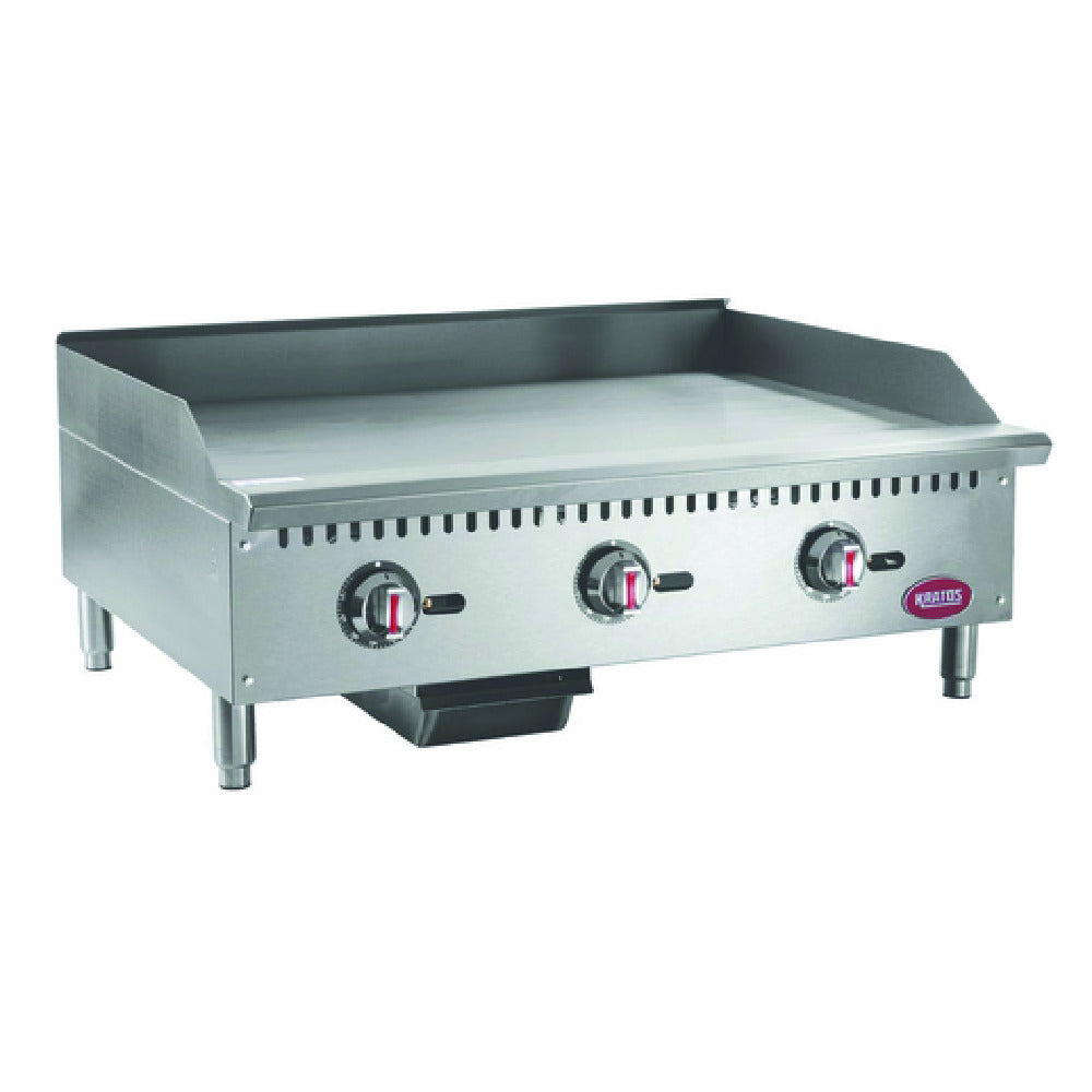 Hubert 38074 - Kratos® Gas Griddle, 36"W X 20-3/5"D Cooking Area, Thermostatic Controls