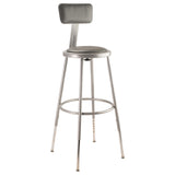 National Public Seating 6424HB NPS® Heavy Duty Steel Stool With Backrest 25"-33"