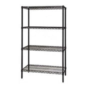 Quantum WR86-1836BK Wire Shelving Starter Kit 36"W X 18"D X 86"H 600 800 Lb. Capacity
