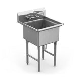 Winholt WS1T1824 Sink One Compartment 24" Front-to-back X 18" Wide X 12" Deep