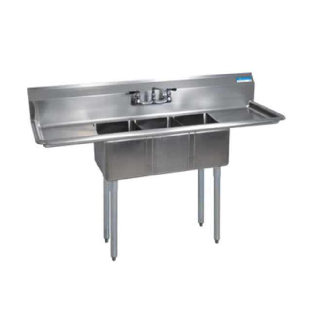 BK Resources BKS-3-1220-12-12T Convenience Store Sink Three Compartment 60"W X 25-13/16"D X 39-3/4"H Overall Size