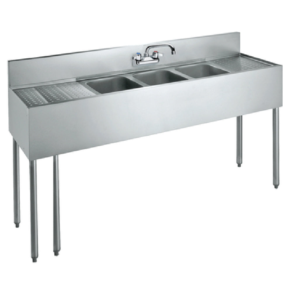 Krowne CS-1872 Convenience Store Sink Three Compartment 72"W X 19"D X 42-1/2"H