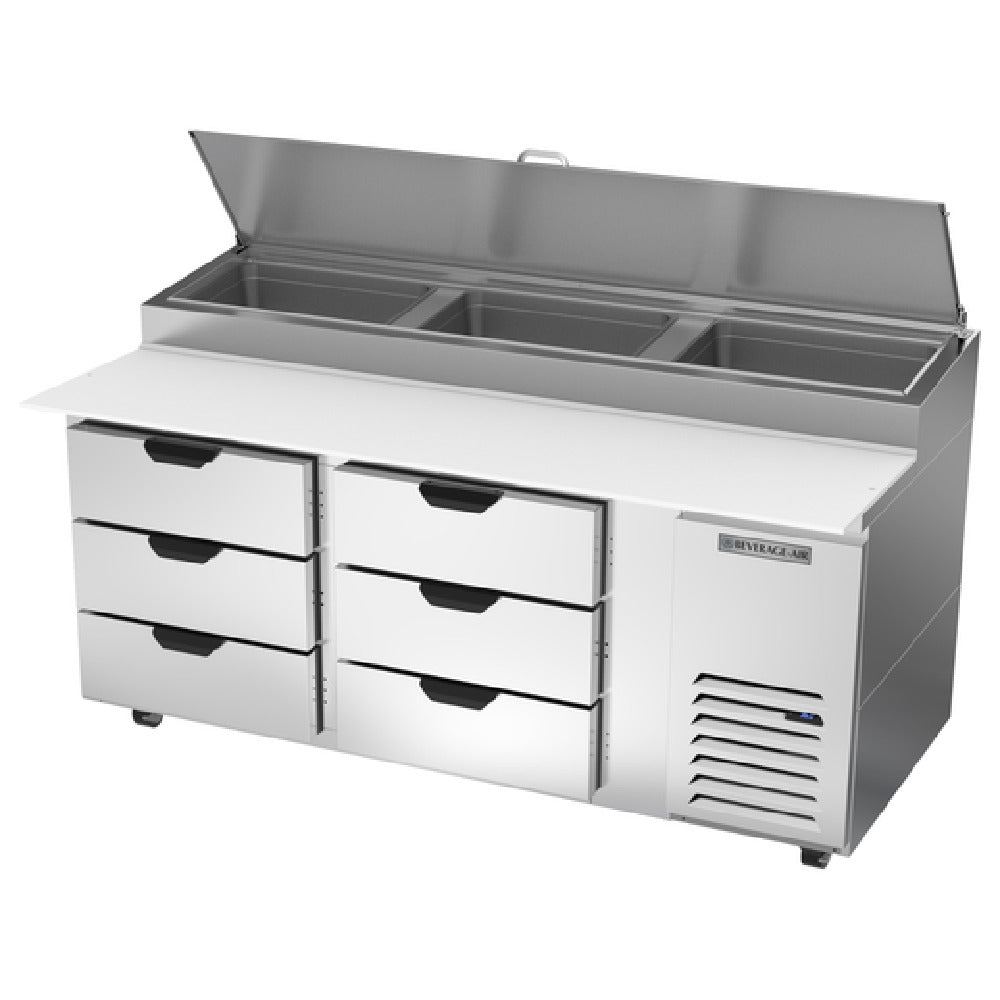 Beverage Air DPD72HC-6 Pizza Top Refrigerated Counter Two-section 72"W