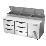 Beverage Air DPD72HC-6 Pizza Top Refrigerated Counter Two-section 72"W