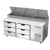 Beverage Air DPD72HC-6 Pizza Top Refrigerated Counter Two-section 72"W