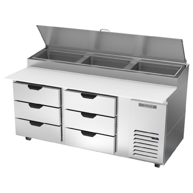 Beverage Air DPD72HC-6 Pizza Top Refrigerated Counter Two-section 72"W