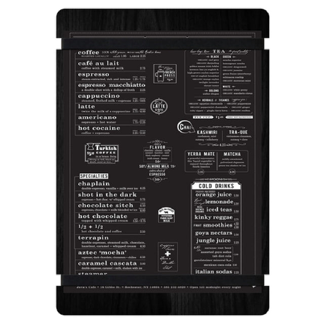 Menu Solutions WDRBB-C Menu Board Holds 8-1/2" X 11" Insert Double Panel With 2 Views