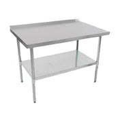 John Boos UFBLS3618 Budget Work Table 36"W X 18"D 18/430 Stainless Steel Top With 1-1/2" Backsplash & Stallion Safety Edge On Front