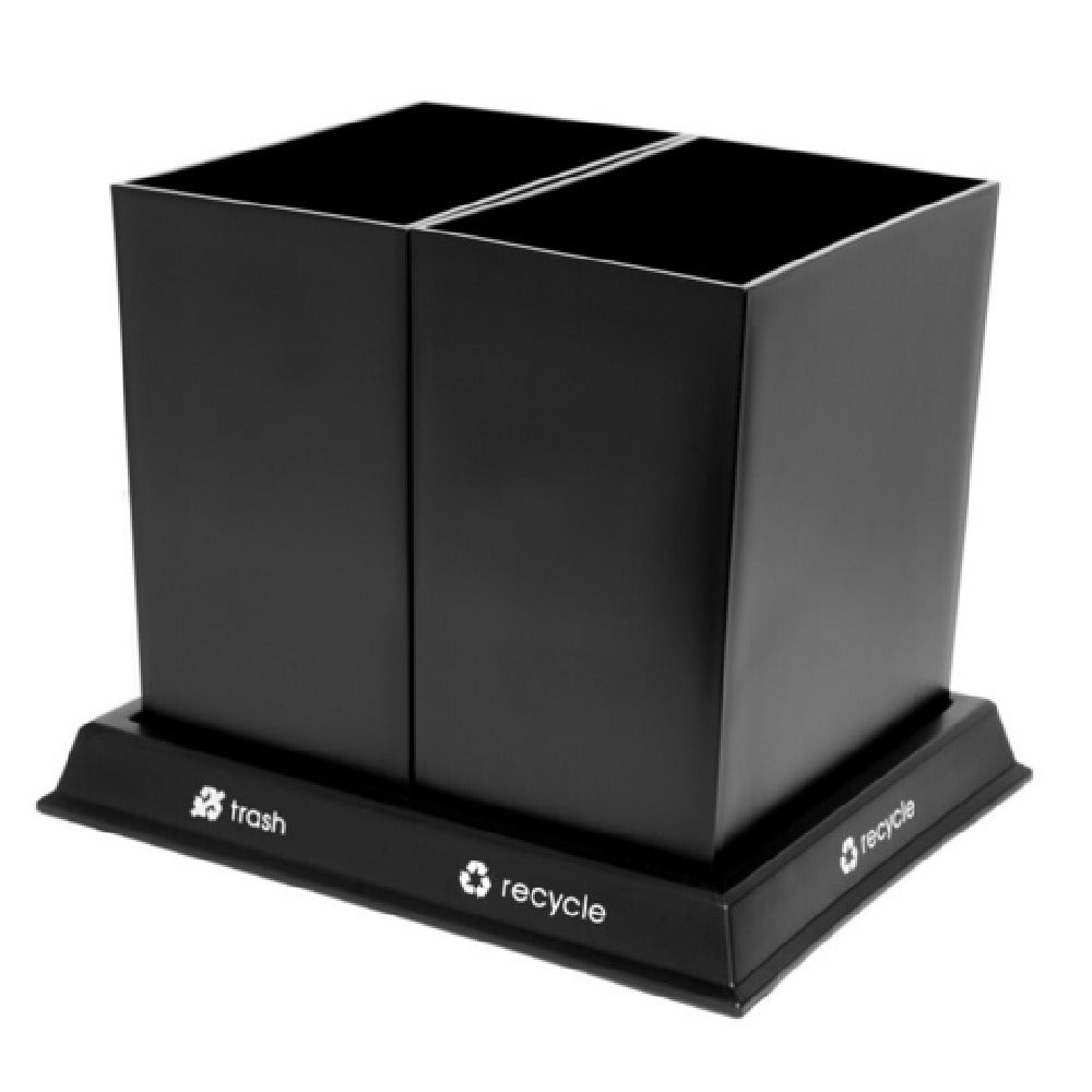 Central Specialties RC2-BLK-2.0 ReCollect2 Recycle Bin Set 15-1/4"W X 12-1/4"D X 12"H Includes (2) 2-1/2 Gallon Capacity Containers