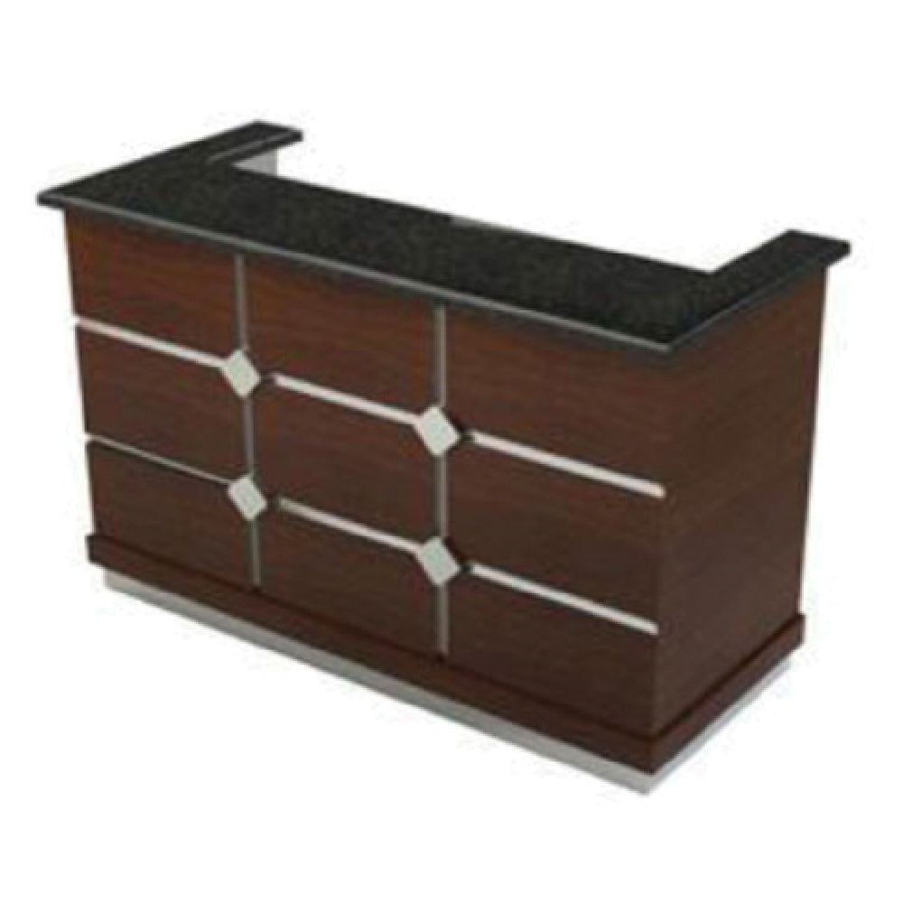 Lakeside 76714 Bristol Portable Bar 72"W X 30"D X 47-1/2H" Stainless Steel Workstation With Laminate Lower Interior