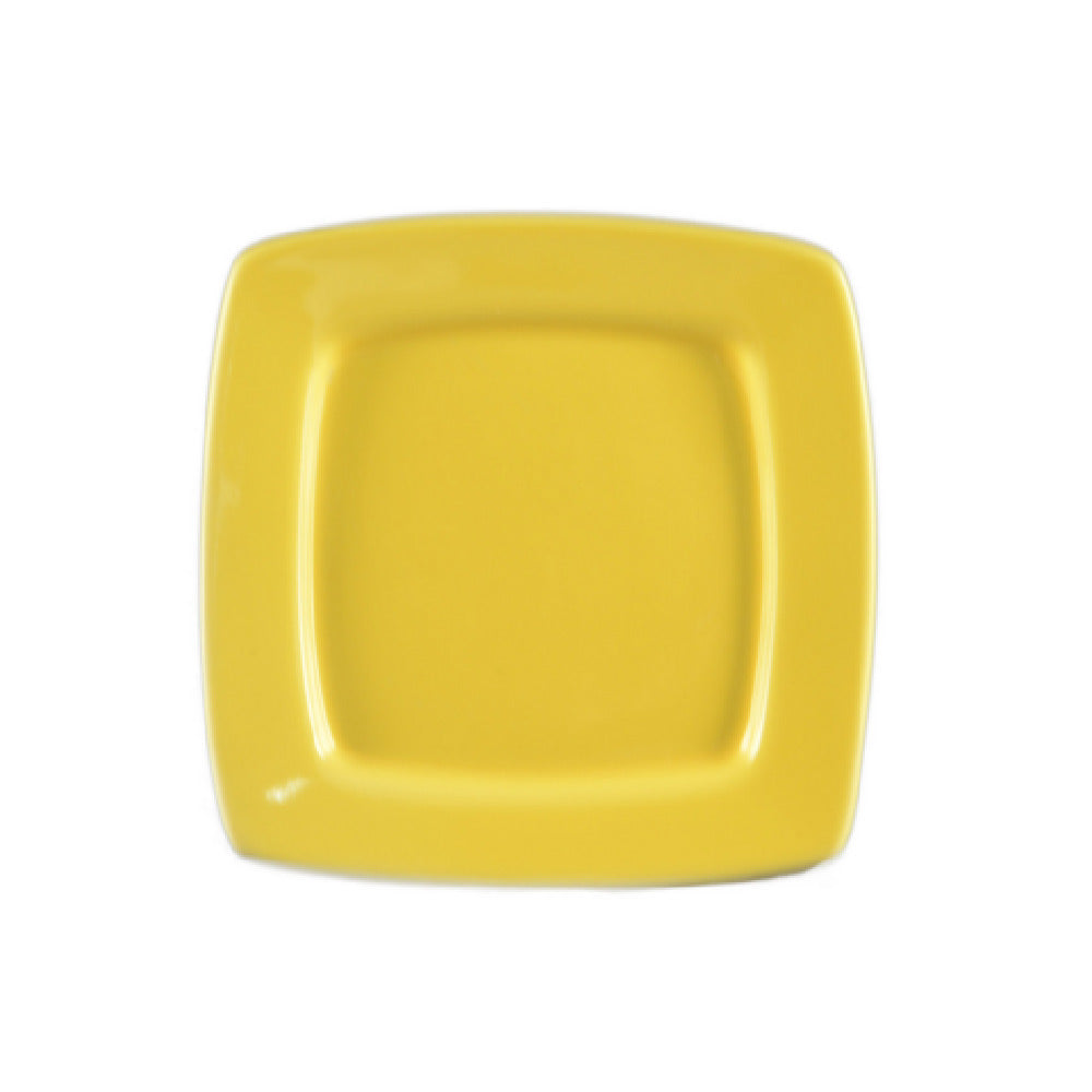 CAC China R-S6Q-Y Clinton Plate 6-7/8"L X 6-7/8"W X 1/2"H Square In Square