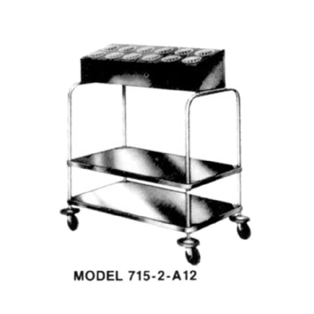 Piper Products 715-2-A10 - Tray & Silver Cart, (2) Stack With (10) Cylinder Silver Disp