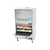 Comstock-Castle 2PO19 Pizza Oven Gas Double Stacked On Leg Frame & With Venting Chimney