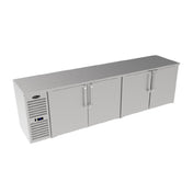 Krowne LS108 Low-Profile Refrigerated Back Bar Storage Cabinet Four-section 108"W X 24"D