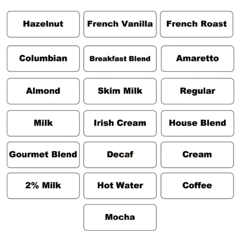 Service Ideas SC1VPABCL Static Cling Labels Variety Pack Includes: (1) Milk